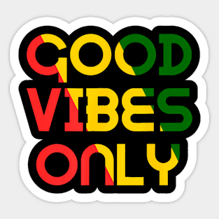 Good Vibes Only Rasta Reggae Roots Clothing Flag Sticker